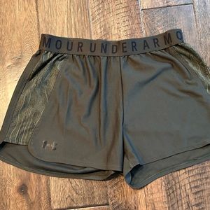 women’s Under Armour shorts, size medium, army green.